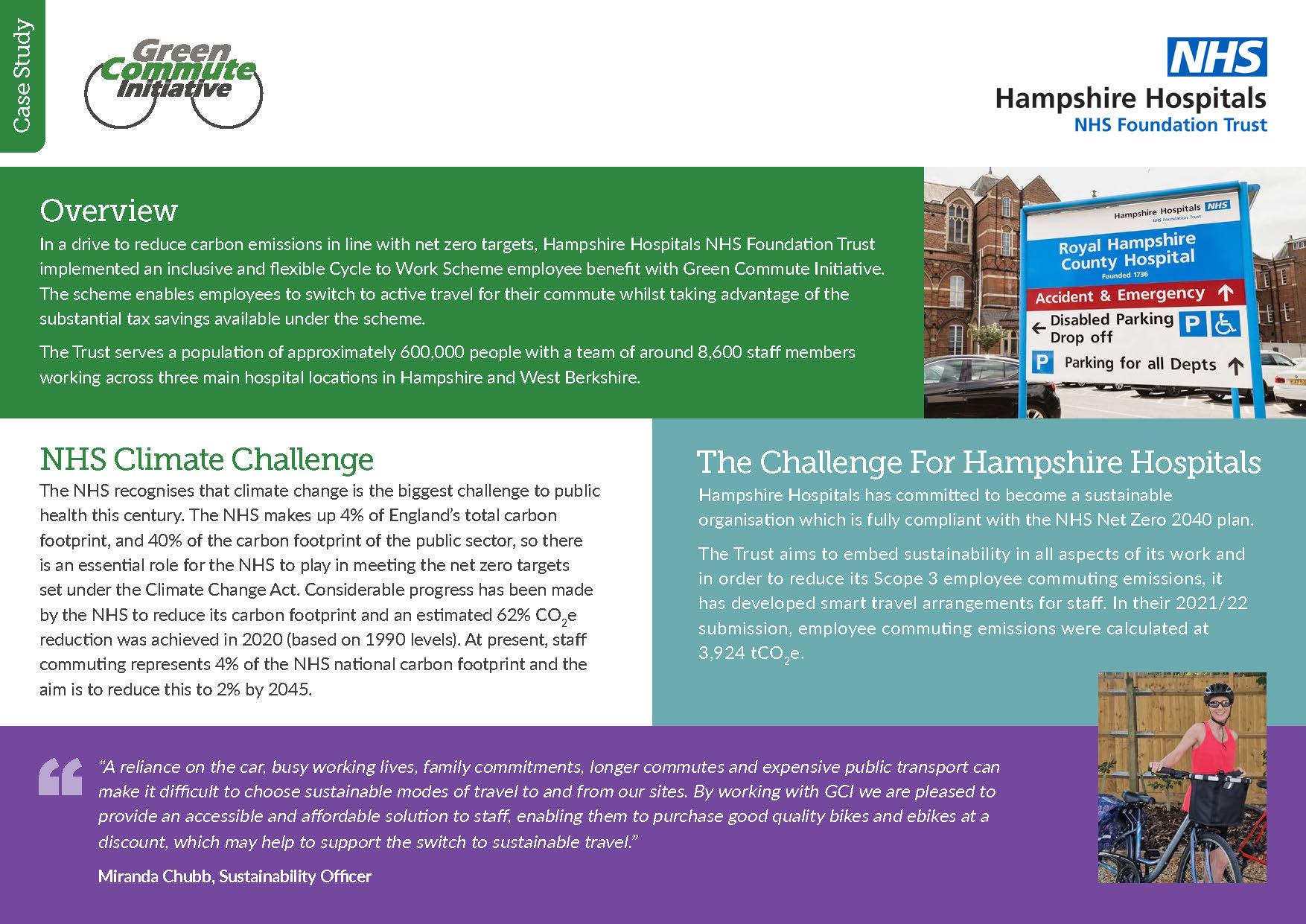 Find out how Hampshire Hospitals NHS Foundation Trust implemented an inclusive and flexible Cycle to Work Scheme employee benefits with Green Commute Initiative